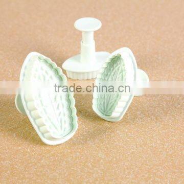 3pcs fondant tools cake decorating leaf fondant plunger cutter