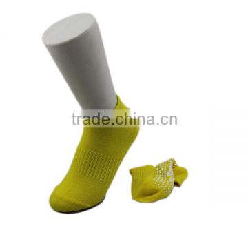 Haining GS custom wholesale plain pure color pvc non slip bright yellow thin good quality cotton women grip trampoline socks