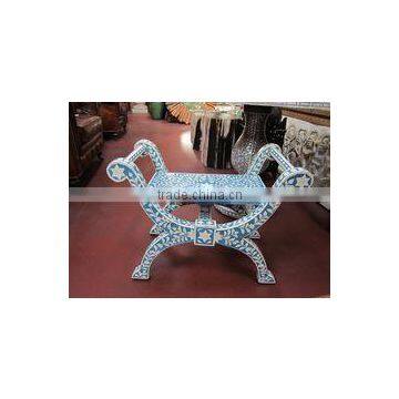 Roman style seater Bone Inlay Dresser Indian bone inlay stool for dressing room