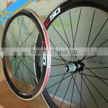 2015 New arrival tubular 50mm bike carbon wheels,high quality chinese road wheels for bicycle.