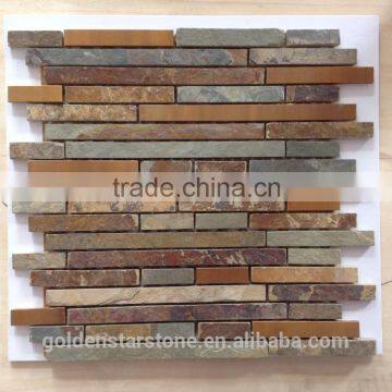 Most Popular Europe Product Rusty Stone Mosaic Interior Decoration photo-2