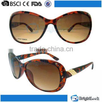 High bridge beautiful frame with slim temple CE&FDA certificate plastic sunglasses