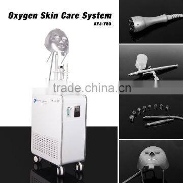 AYJ-Y80(CE)New Arrival Touch Screen Water Oxygen Machine Portable Oxygen Facial Machine +RF+ Led Facial Mask Hydro Dermabrasion Machine