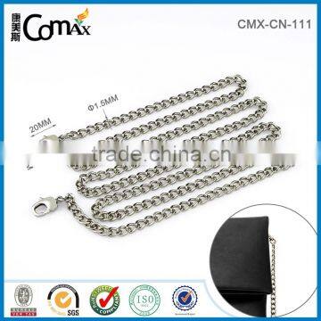 Popular long metal chain for handbag with hook