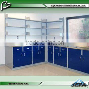 High Quality School Lab Total Steel Furniture Workbench With Reagent Rack photo-2