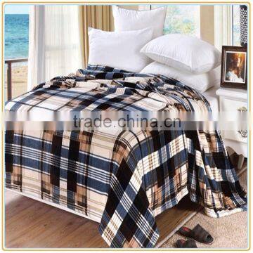 New Design Checked Printed Blanket Flannel Blanket Factory China