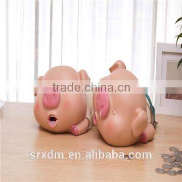 Golden supplier Lovely coin piggy bank plastic piggy banks