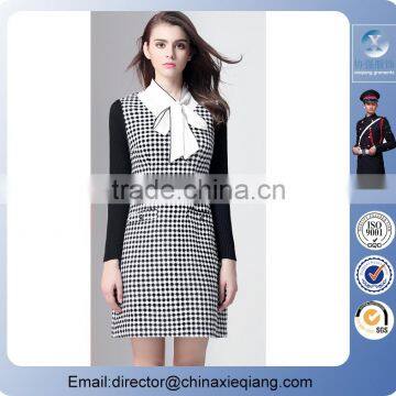 2016 Fashion Ladies Plaid Slim Fit Dress Women Plaid Dress