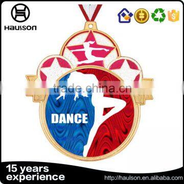 wholesale custom sandblasting soft enamel stamping pad printing iron zinc alloy gold plated dancing Russian sport medal wi