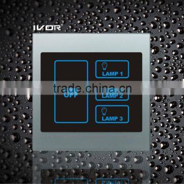 3 Gangs Lighting Touch Switch with master Light Silver (LT100-L3M-L)