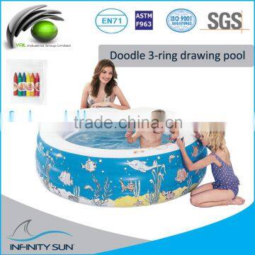 drawing swimming pool / kids DIY pool /inflatable drawing pool