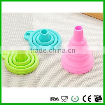 Food grade silicone foldable funnel custom mini collapsible funnel