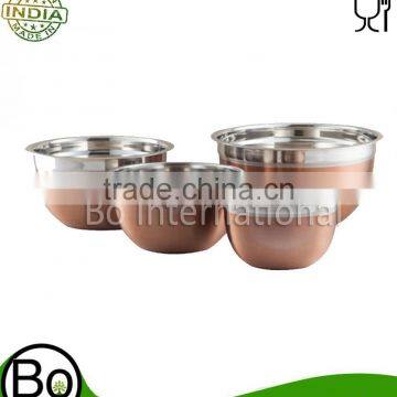 Copper Plated 4 Piece Stainless Steel Mixing Bowl Set