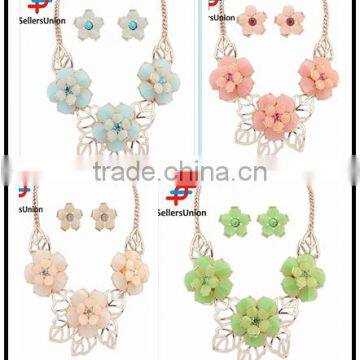 No.1 yiwu exporting commission agent wanted best quality bright colors fashion bridal jewelry set necklace set