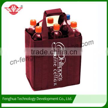 Hot sales with reasonable price non woven 6 bottle wine tote bag