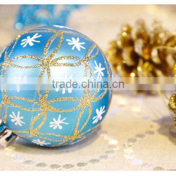 6cm Gold Blue Christmas Tree Ornaments Holiday Activities Space Decoration Ornaments photo-5