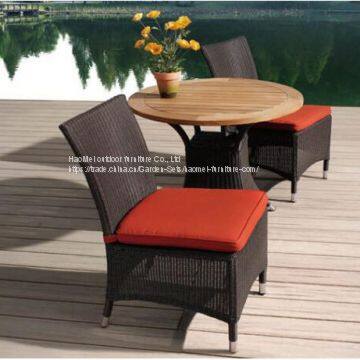 Single Chair And Table Rattan Wicker Aluminum Frame Tempered Glass 5CM Taiwan Olifen Cushion Outdoor Garden Baclony Teak