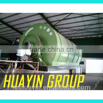 low consumpation pyrolysis plant for recycling machine waste tire /rubber/plastic no air pollution