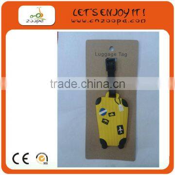 Custom PVC hard plastic Luggage Tag With Eyelet fashionable type