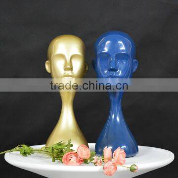 Fashion Blue /Golden Long Neck Female Mannequin Display for Wig/ Hat photo-4