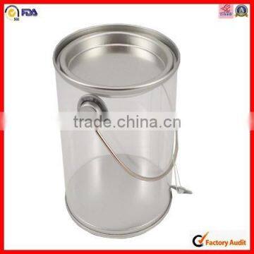 transparent pvc clear body tin box