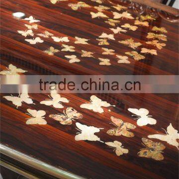 Elegant and Noble Butterfly Inlaid Oval Dining Table Set, Individual Design Antique Classic Six Seats Dining Table Set photo-3