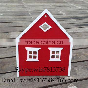 Christmas Decoration Red Christmas Village House With Window Snow House With Hanging Rope Arcades Hotel Scene Arrangement photo-4