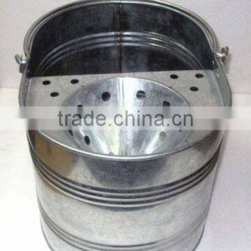 16 L Galvanised House Hold Seamless Mop Bucket With Wringer, Metal Mop Bucket, Galvanized Mop Bucket photo-4