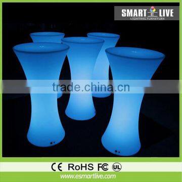 110cm Height LED plastic cocktail table,led bar table,led cocktail furniturs for party,events