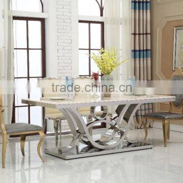 High End Stainless Steel Dinning Table Dinning Room Set Furniture AH1282