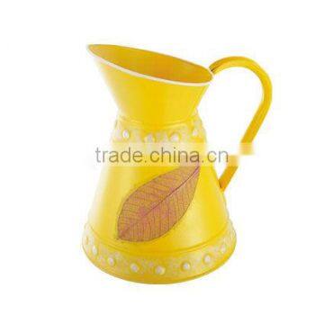 Yellow Enamelware pitcher Home Garden Galvanized pitcher garden pots home pots pitcher