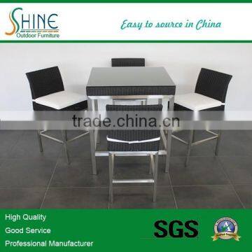 Hot Sale Outdoor Rattan Patio 5Pcs Bar Table And Chairs SOF3005