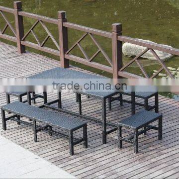 Aluminum Frame Rattan Table and Chair Dining Set for Garden photo-4