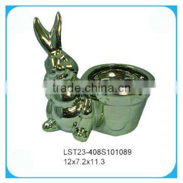 Porcelain easter rabbit flower pot