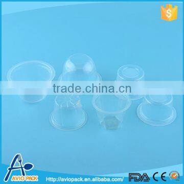 High barrier microwaveable clear plastic mini cup jelly