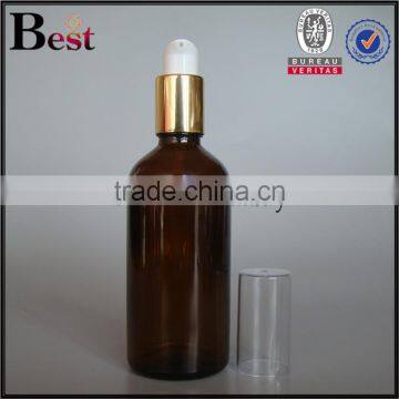100ml Hot Selling Amber Empty Glass Olive Oil Bottle Pump Screen Printing Personal Care Wholesale photo-2