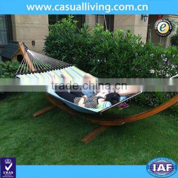 Cypress Wooden Arc Outdoor Patio Colorful Hammock Swing & Wood Stand