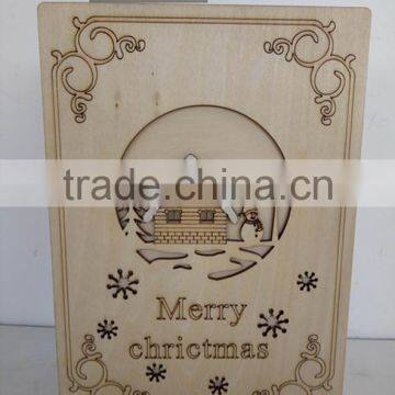 Christmas Laser Wooden Engraving Book LED Box Gift photo-3