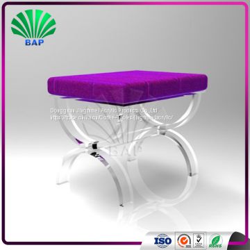 Hot Selling Plexiglass U-Shape Legs Stool Art Room Stool Acrylic Salon Saddle Stool