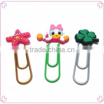 PVC cute design printable paper clips metal bookmark