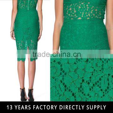 Summer dress 2016 new Lady Fashion Green Pencil Lace Skirt