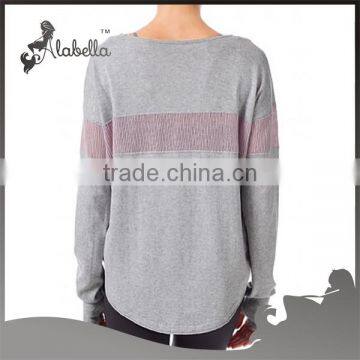 Lightgreymarl Cotton Breathable Top Assemble Knit Dance Jumper photo-2