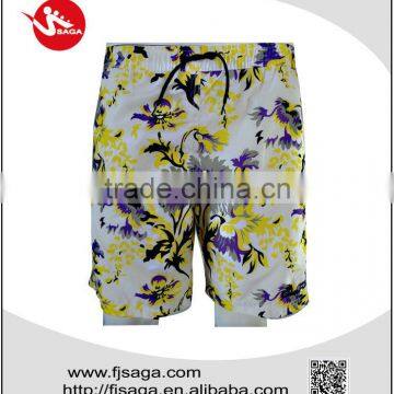 Good quality men printed polyester peach swimwear beach wear
