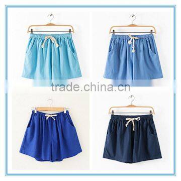 Wholesale Women Summer Beach Girl Cotton Linen Shorts 15 Colors Plus Size photo-4
