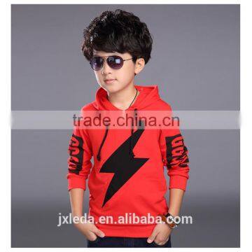 Boys New Spring Hooded Lightning Printing Long Sleeve Fleece Children Sports Coat photo-3