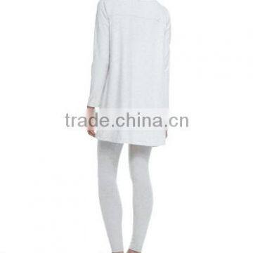 Scoop Neckline Longline Women's Tees/Hem Falls to Upper Thigh Loose Fit t Shirt for Ladies photo-3