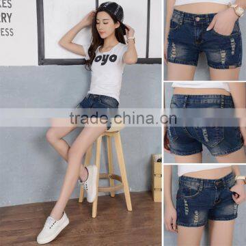 2016 latest design solid color women hot denim shorts