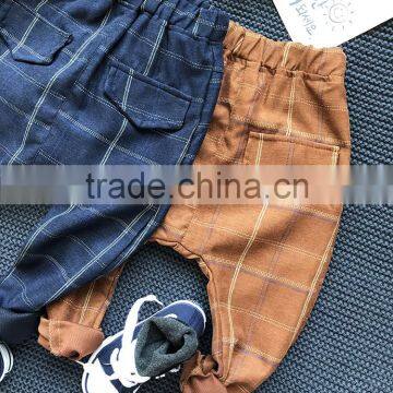 2-8 Years Wholesale 2017 Autumn Cotton Plaid Pockets Kids Boys Girls Pants photo-5