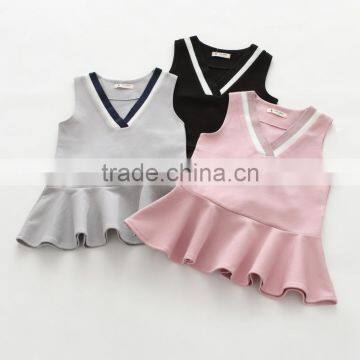 S60617B 2017 New Autumn Baby Girl Dress Cotton v Neck Summer Casual Clothers for 3-8 Y photo-3