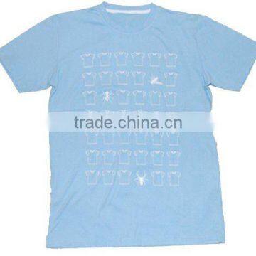 Men's blue printed cotton tee shirts